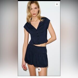 Reformation Valetta two piece set navy 6